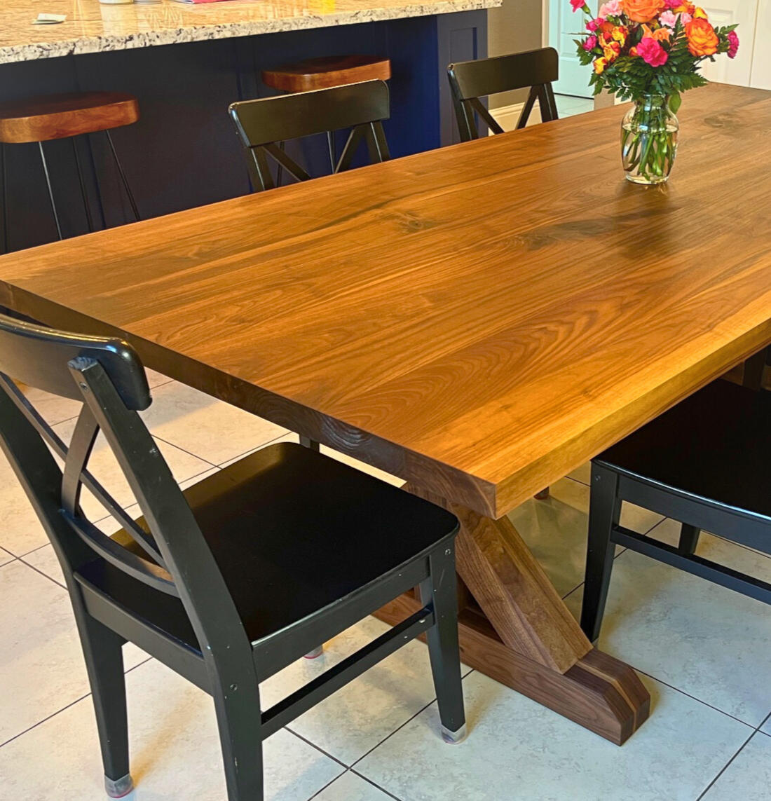 Walnut Farmhouse Dining Table